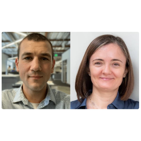 A color graphic showing a photo of a man and a woman.